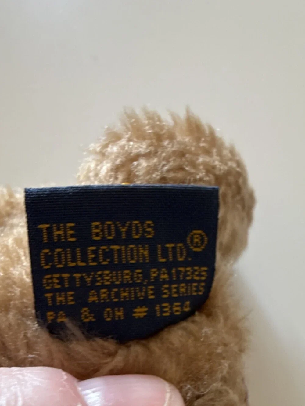 Boyds‎ Bears Archive Series Handmade Christmas Plush Bear with Ho Ho Ho Pillow